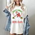 Most Likely To Play Baseball With Santa Christmas Pajamas Women's Comfort Colors T-Shirt Ivory