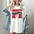 Loud Proud Baseball Mom Red Team Leopard Baseball Mom Squad Women's Comfort Colors T-Shirt Ivory