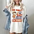 Loves Bat And His Momma Baseball Mom Women's Comfort Colors T-Shirt Ivory Loves Bat And His Momma Baseball Mom Women's Comfort Colors T-Shirt Ivory