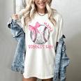 Mama Biggest Fan Coquette Bow Baseball Mom Fan Mother's Day Women's Comfort Colors T-Shirt Ivory