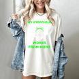 Messy Bun Baseball Mom My Stepchild Works From Home Women's Comfort Colors T-Shirt Ivory