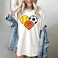 Mom Sports Heart Soccer Basketball Baseball Softball Women's Comfort Colors T-Shirt Ivory Mom Sports Heart Soccer Basketball Baseball Softball Women's Comfort Colors T-Shirt Ivory