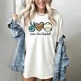 Peace Love Baseball Lover Motif For Women Pink Baseball Mom Women's Comfort Colors T-Shirt Ivory