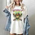 Respect The Drip Mardi Gras Baseball Ice Cream Boys Carnival Women's Comfort Colors T-Shirt Ivory Respect The Drip Mardi Gras Baseball Ice Cream Boys Carnival Women's Comfort Colors T-Shirt Ivory