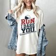 Run I Dare You Baseball Catcher Player Fan Women's Comfort Colors T-Shirt Ivory Run I Dare You Baseball Catcher Player Fan Women's Comfort Colors T-Shirt Ivory