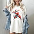 Santa Playing Baseball Christmas Candy Cane Fun Xmas Holiday Women's Comfort Colors T-Shirt Ivory
