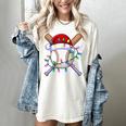 Santa Sports Christmas Baseball Player Women's Comfort Colors T-Shirt Ivory Santa Sports Christmas Baseball Player Women's Comfort Colors T-Shirt Ivory