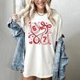 Six Seven Baseball Lover Sports Red Heart Bow Valentine Girl Women's Comfort Colors T-Shirt Ivory Six Seven Baseball Lover Sports Red Heart Bow Valentine Girl Women's Comfort Colors T-Shirt Ivory