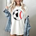 Soccer Baseball Player Soccer Baseball Mom Women's Comfort Colors T-Shirt Ivory