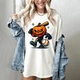 Spooky Halloween Scary Pumpkin Baseball Player Witchy Vibes Women's Comfort Colors T-Shirt Ivory Spooky Halloween Scary Pumpkin Baseball Player Witchy Vibes Women's Comfort Colors T-Shirt Ivory