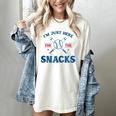 Spring 2024 Season Cute Baseball Mom Here For The Snacks Women's Comfort Colors T-Shirt Ivory