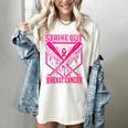 Strike Out Breast Cancer Baseball Ice Cream Drip Women's Comfort Colors T-Shirt Ivory Strike Out Breast Cancer Baseball Ice Cream Drip Women's Comfort Colors T-Shirt Ivory