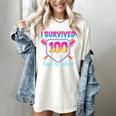 I Survived 100 Days Of School Baseball 100th Day Kids Girls Women's Comfort Colors T-Shirt Ivory