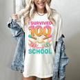 I Survived 100 Days Of School Baseball Ice Cream Drip Women's Comfort Colors T-Shirt Ivory I Survived 100 Days Of School Baseball Ice Cream Drip Women's Comfort Colors T-Shirt Ivory