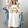 I Survived 6733 Days Of 1st Grade Baseball Football 100 Day Women's Comfort Colors T-Shirt Ivory