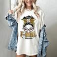 T Ball Mom Messy Bun Leopard Baseball Mom Leopard Women's Comfort Colors T-Shirt Ivory