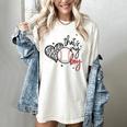That's My Boy Leopard Heart Baseball Mom Women's Comfort Colors T-Shirt Ivory