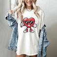 Valentines Day Heart Playing Baseball Boys Men Kids Girls Women's Comfort Colors T-Shirt Ivory