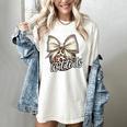 Wildcats Baseball Leopard Print Coquette Bow Mascot Game Day Women's Comfort Colors T-Shirt Ivory