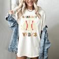Women Kids Baseball Game Day Vibes Smile Baseball Mom Women's Comfort Colors T-Shirt Ivory Women Kids Baseball Game Day Vibes Smile Baseball Mom Women's Comfort Colors T-Shirt Ivory