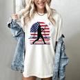 Women's Batter Patriotic American Flag Baseball Silks Women's Comfort Colors T-Shirt Ivory Women's Batter Patriotic American Flag Baseball Silks Women's Comfort Colors T-Shirt Ivory