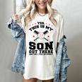 Yes This Is My Son Out There Baseball Mom Women's Comfort Colors T-Shirt Ivory
