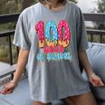 100 Days Of School Baseball Drip 100th Day Of School Women's Comfort Colors T-Shirt Gray