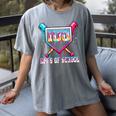 100 Days Of School Boy Kids Baseball Ice Cream Drip Teacher Women's Comfort Colors T-Shirt Gray