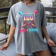 100 Days Of School Ice Cream Drip Baseball 100 Days Smarter Women's Comfort Colors T-Shirt Gray