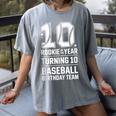 10th Birthday Rookie Of The Year Baseball Double Digit Humor Women's Comfort Colors T-Shirt Gray