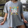 16th Birthday Baseball Drip Number 16 Year Old Birthday Boy Women's Comfort Colors T-Shirt Gray