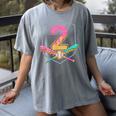 2nd Birthday Baseball Bat Ice-Cream Drip 2yrs Old Boys Kids Women's Comfort Colors T-Shirt Gray