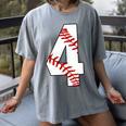 4 Laces 4th Birthday Boy Four Years Baseball Mom T-Shirt Women's Comfort Colors T-Shirt Gray