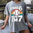 I Was 6 Now Im 7 Baseball Birthday Age 7 Women's Comfort Colors T-Shirt Gray I Was 6 Now Im 7 Baseball Birthday Age 7 Women's Comfort Colors T-Shirt Gray