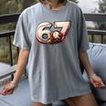 6 7 Six Seven American Baseball Graphic Women's Comfort Colors T-Shirt Gray 6 7 Six Seven American Baseball Graphic Women's Comfort Colors T-Shirt Gray
