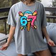 67 Baseball Ice Cream Drip Player Women's Comfort Colors T-Shirt Gray