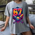 67 Meme Trendy Baseball Number 67 Player Six Seven Women's Comfort Colors T-Shirt Gray