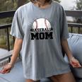 American Flag Patriotic Game Day Baseball Mom Women's Comfort Colors T-Shirt Gray
