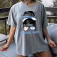 Argentina Baseball Mom Messy Bun Women's Comfort Colors T-Shirt Gray Argentina Baseball Mom Messy Bun Women's Comfort Colors T-Shirt Gray