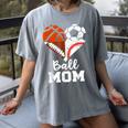 Ball Mom Heart Soccer Basketball Baseball Football Mom Women's Comfort Colors T-Shirt Gray Ball Mom Heart Soccer Basketball Baseball Football Mom Women's Comfort Colors T-Shirt Gray