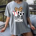 Ball Mom Soccer Baseball Mom Heart Women's Comfort Colors T-Shirt Gray