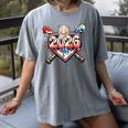 Baseball 2026 Ice Cream Drip Bats For Boys Birthday Graphic Women's Comfort Colors T-Shirt Gray Baseball 2026 Ice Cream Drip Bats For Boys Birthday Graphic Women's Comfort Colors T-Shirt Gray