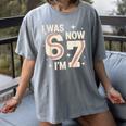 Baseball 7th Birthday 6 7 Years Old I Was 6 Now I'm 7 Women's Comfort Colors T-Shirt Gray Baseball 7th Birthday 6 7 Years Old I Was 6 Now I'm 7 Women's Comfort Colors T-Shirt Gray