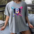 Baseball 8 Year Old Ice Cream Drip 8th Birthday Party Women's Comfort Colors T-Shirt Gray Baseball 8 Year Old Ice Cream Drip 8th Birthday Party Women's Comfort Colors T-Shirt Gray