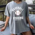 Baseball & Fishing Women's Comfort Colors T-Shirt Gray