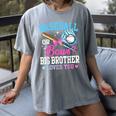 Baseball Or Bows Big Brother Loves You Gender Pink Or Blue Women's Comfort Colors T-Shirt Gray Baseball Or Bows Big Brother Loves You Gender Pink Or Blue Women's Comfort Colors T-Shirt Gray