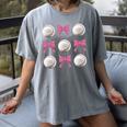 Baseball Boys Girls Baseball Mom Tee Pink Bow Baseball Women's Comfort Colors T-Shirt Gray Baseball Boys Girls Baseball Mom Tee Pink Bow Baseball Women's Comfort Colors T-Shirt Gray
