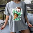 Baseball Boys Ice Cream Drip Baseball Boys Youth Mint Choco Women's Comfort Colors T-Shirt Gray