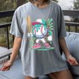 Baseball Character Cartoon Batter Drip Style Women Men Women's Comfort Colors T-Shirt Gray Baseball Character Cartoon Batter Drip Style Women Men Women's Comfort Colors T-Shirt Gray