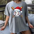 Baseball Christmas Lights Santa Christmas Baseball Player Women's Comfort Colors T-Shirt Gray Baseball Christmas Lights Santa Christmas Baseball Player Women's Comfort Colors T-Shirt Gray